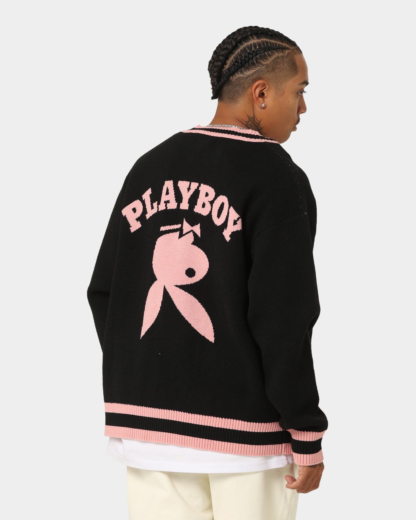 Playboy By CK Collegiate Cardigan Black/Pink sold by Culture Kings product image thumbnail 2
