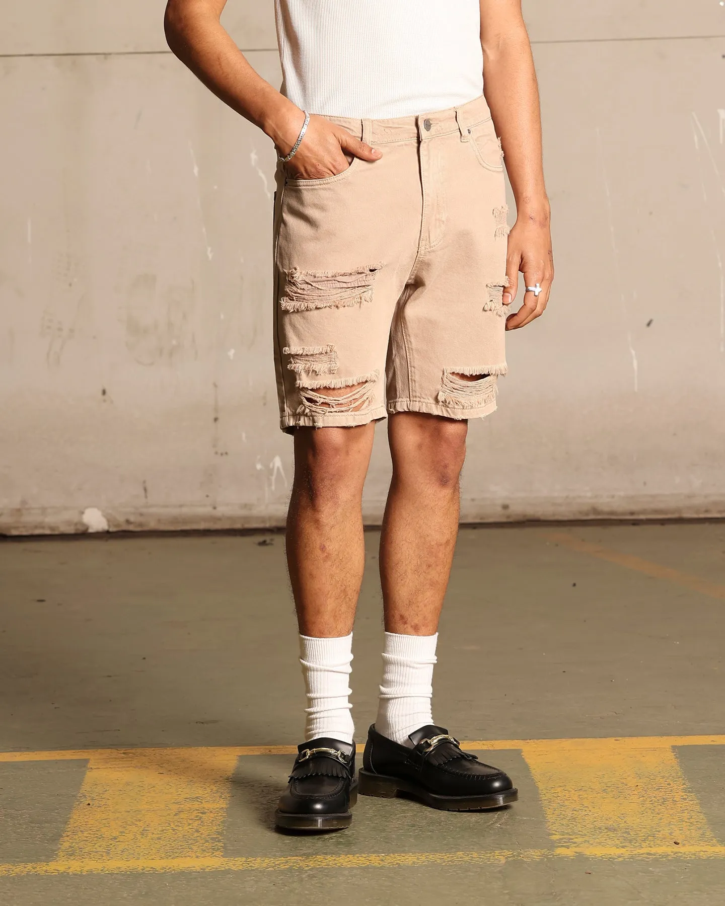 Saint Morta Destroyer Distressed Shorts Bone sold by Culture Kings product image thumbnail 5