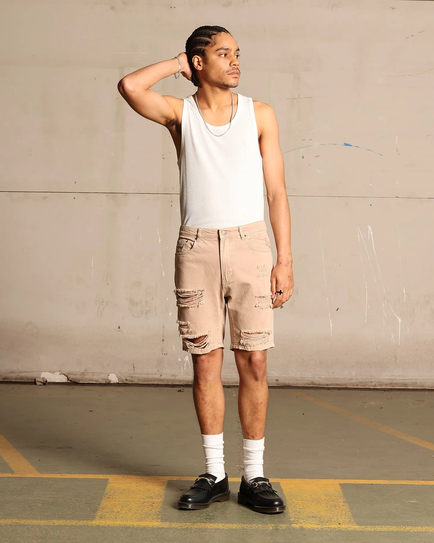 Saint Morta Destroyer Distressed Shorts Bone sold by Culture Kings product image thumbnail 2