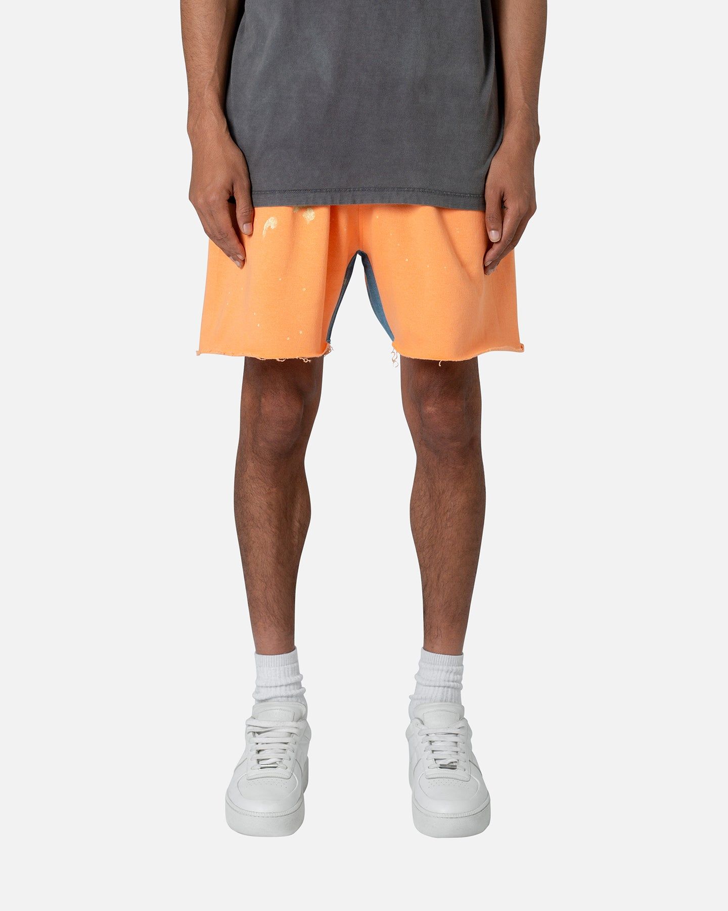 MNML Contrast Paneled Sweatshorts Orange sold by Culture Kings