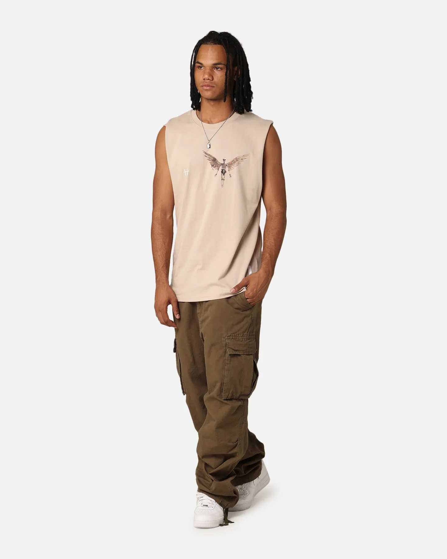 Saint Morta Momento Mori Oversized Muscle T-Shirt Stone sold by Culture Kings product image thumbnail 4