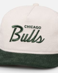New Era Chicago Bulls 'Currency Corduroy' Golfer Pre-Curved Snapback Chrome White sold by Culture Kings