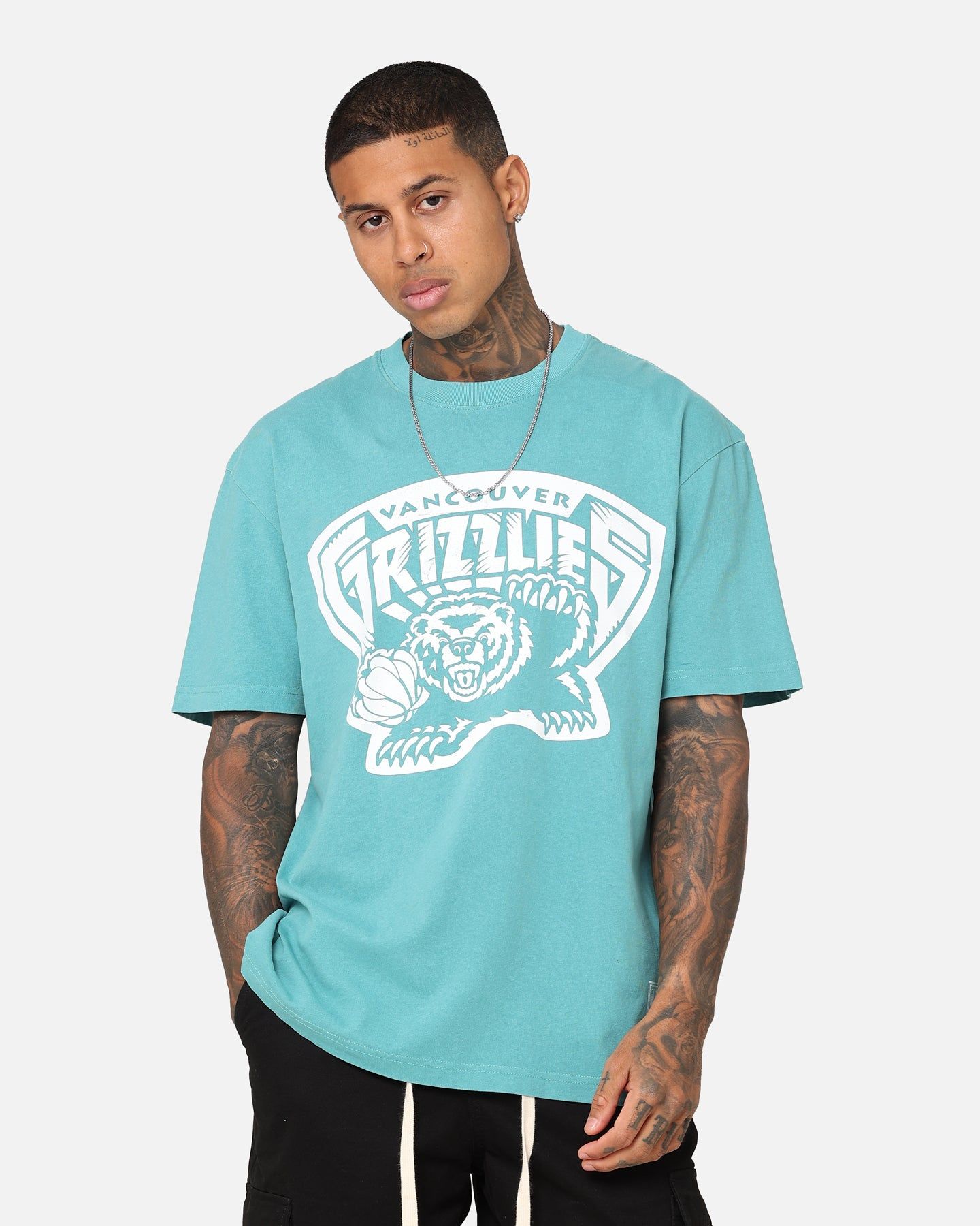 Mitchell & Ness Memphis Grizzlies XL Logo One Colour T-Shirt Faded Teal sold by Culture Kings