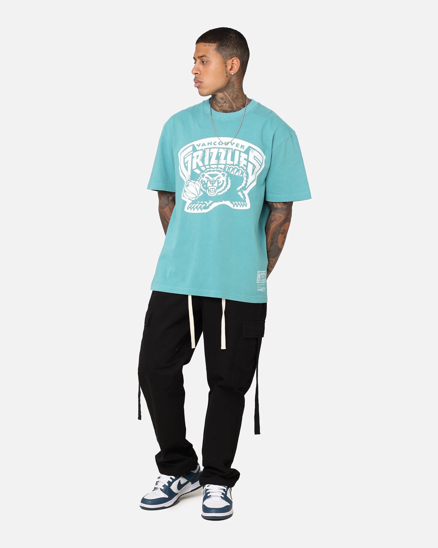 Mitchell & Ness Memphis Grizzlies XL Logo One Colour T-Shirt Faded Teal sold by Culture Kings product image thumbnail 2