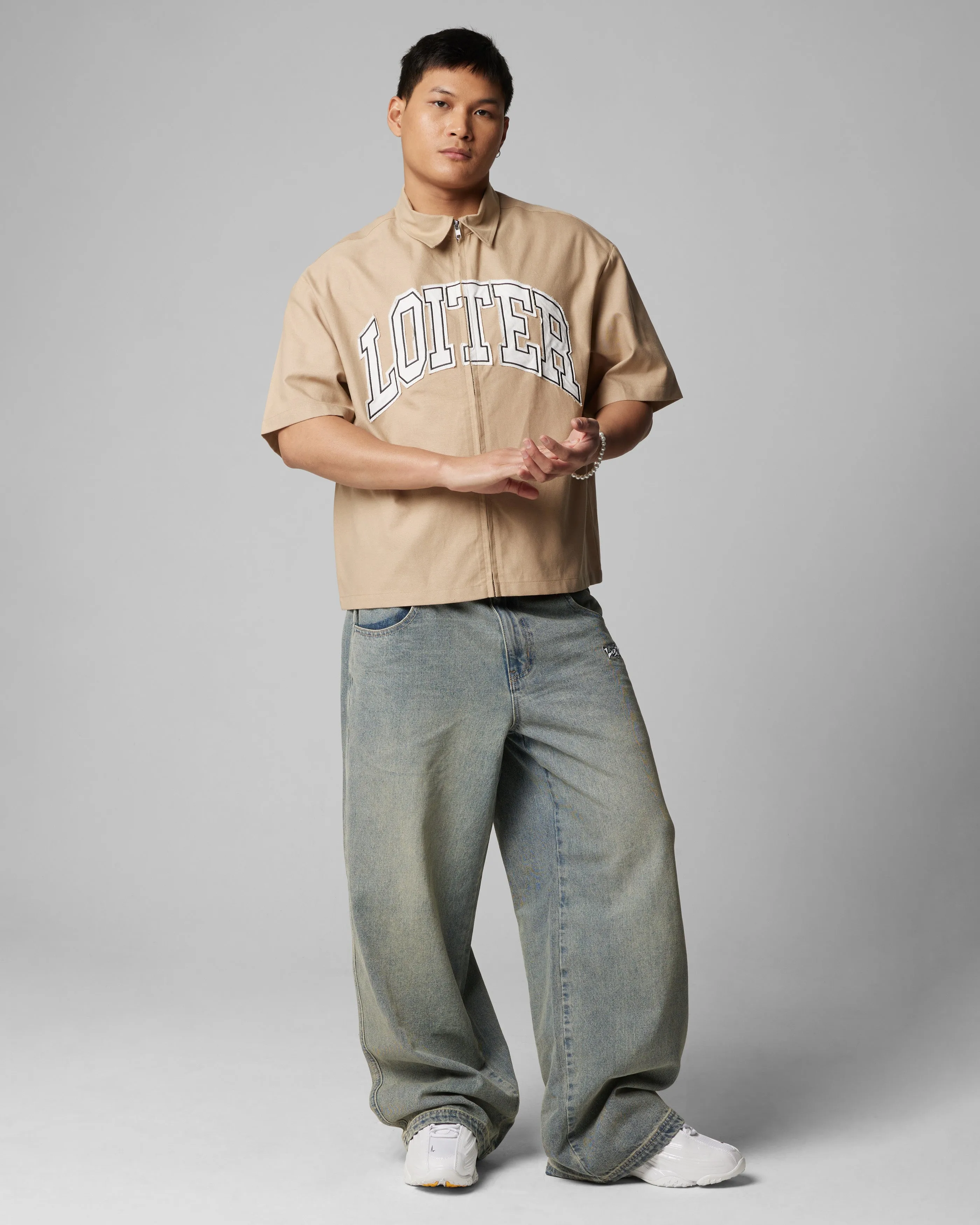 Loiter Studio Zip Shirt Oxford Tan sold by Culture Kings product image thumbnail 3