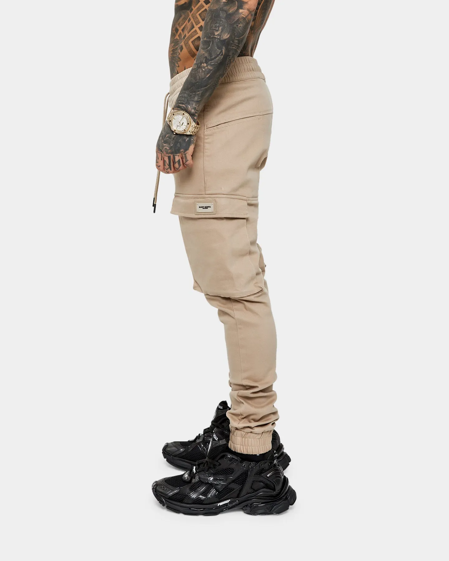 Saint Morta Annex Denim Cargo Joggers Stone sold by Culture Kings product image thumbnail 4