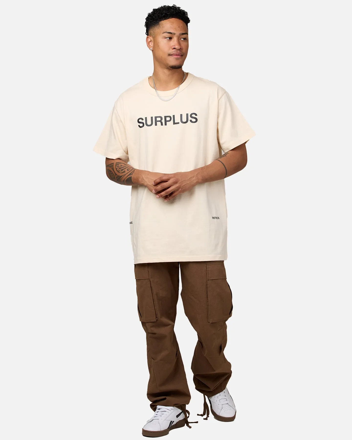 Daniel Patrick Surplus Logo T-Shirt Cream/Black sold by Culture Kings product image thumbnail 3