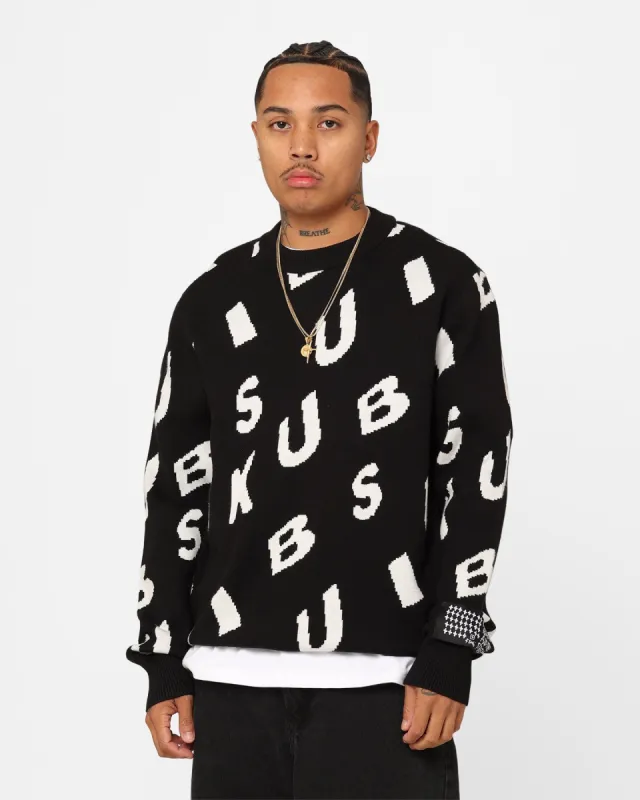 Ksubi Letters Knit Crewneck Black sold by Culture Kings