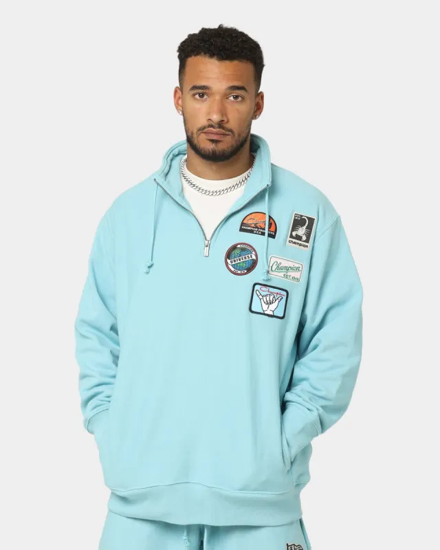Champion Reverse Weave Destination Quarter Zip Long Sleeve Amazing Aqua made by Culture Kings