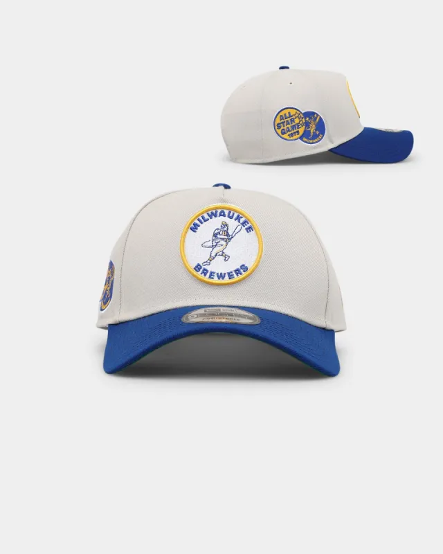 New Era Milwaukee Brewers 'Batter Up' 9FORTY A-Frame Snapback Stone sold by Culture Kings