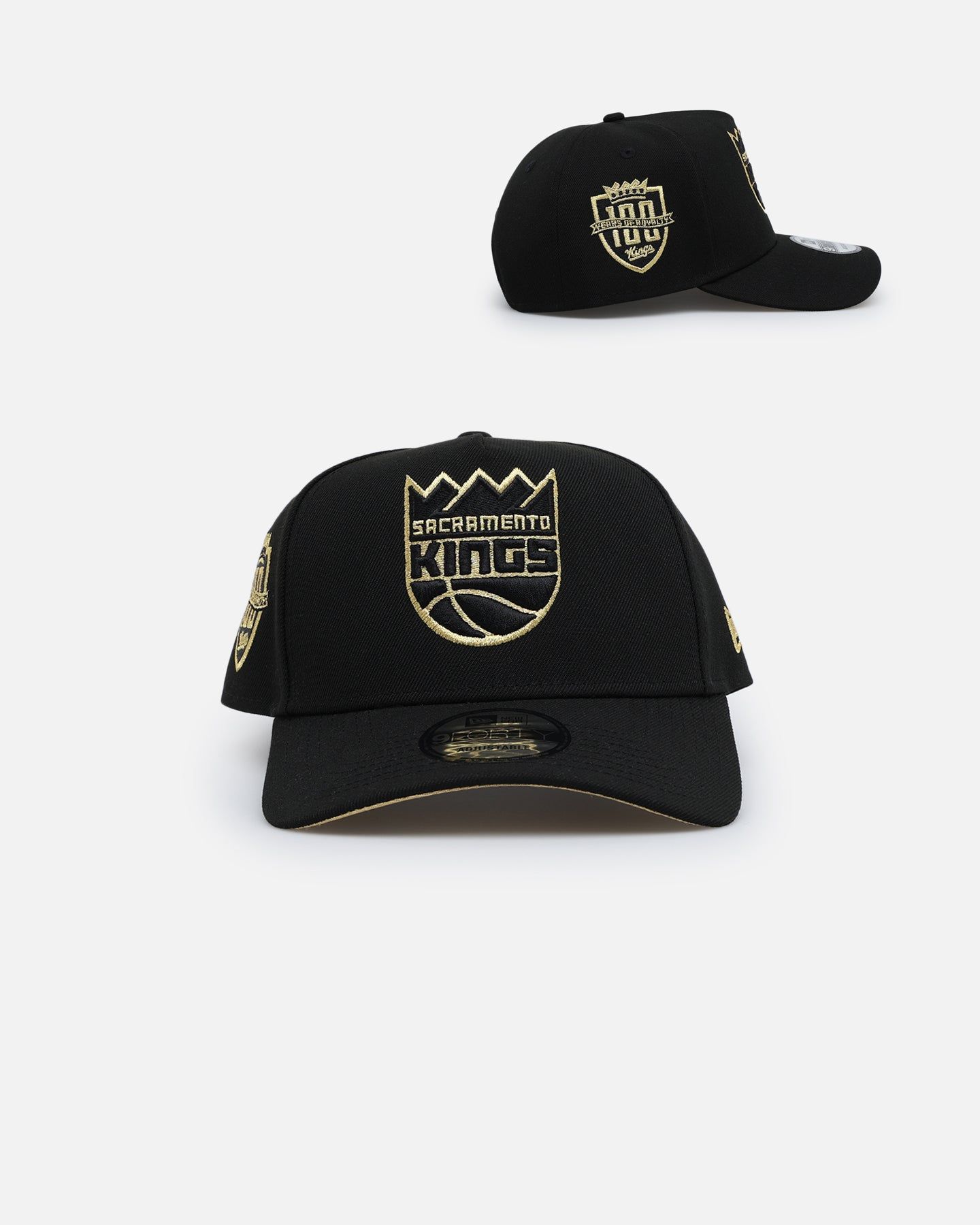 New Era Sacramento Kings 'NBA Gold Links' 9FORTY A-Frame Snapback Black/Gold sold by Culture Kings
