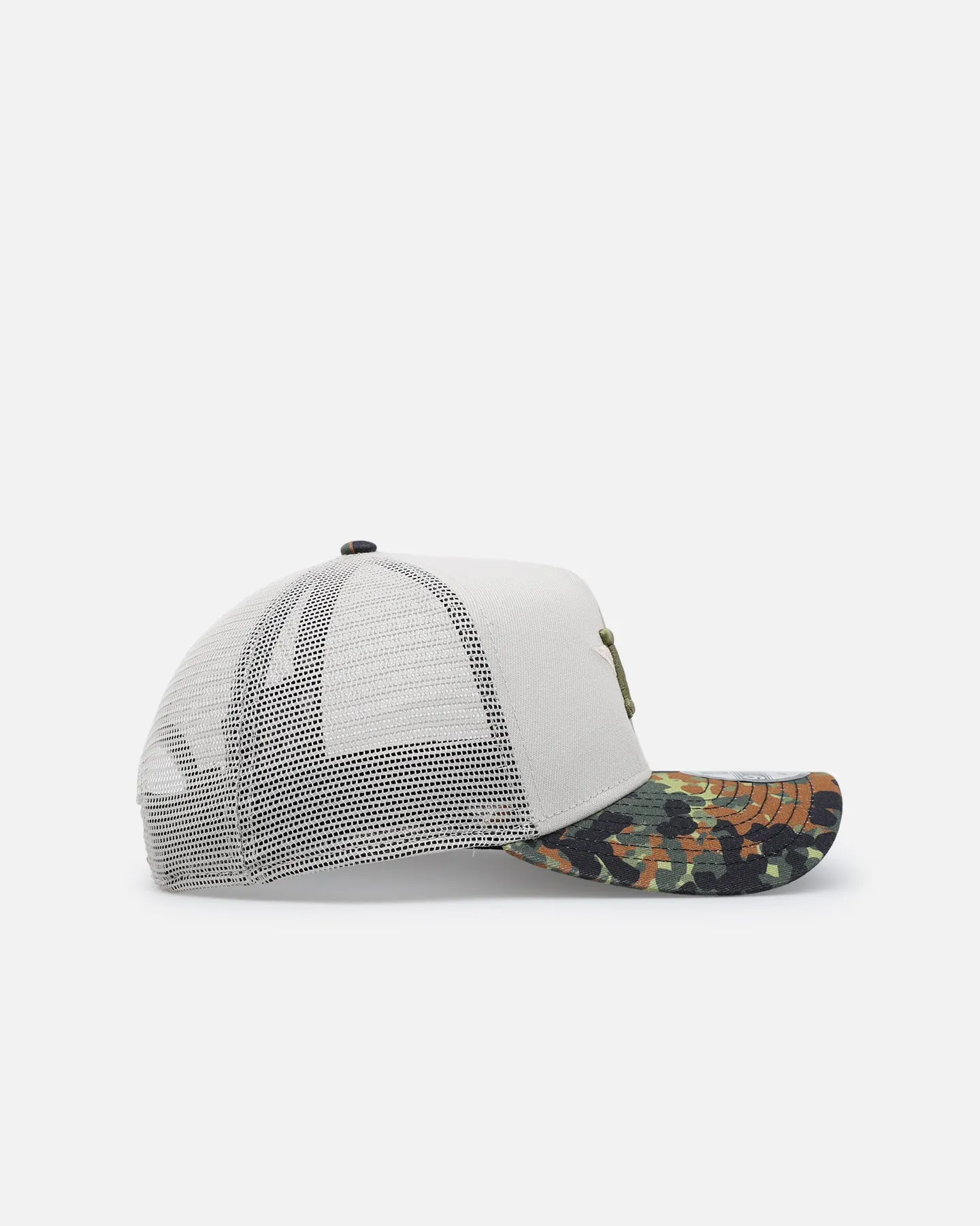 New Era Houston Astros "Camo Visor" 9FORTY A-Frame Trucker Snapback Stone/Olive sold by Culture Kings product image thumbnail 3