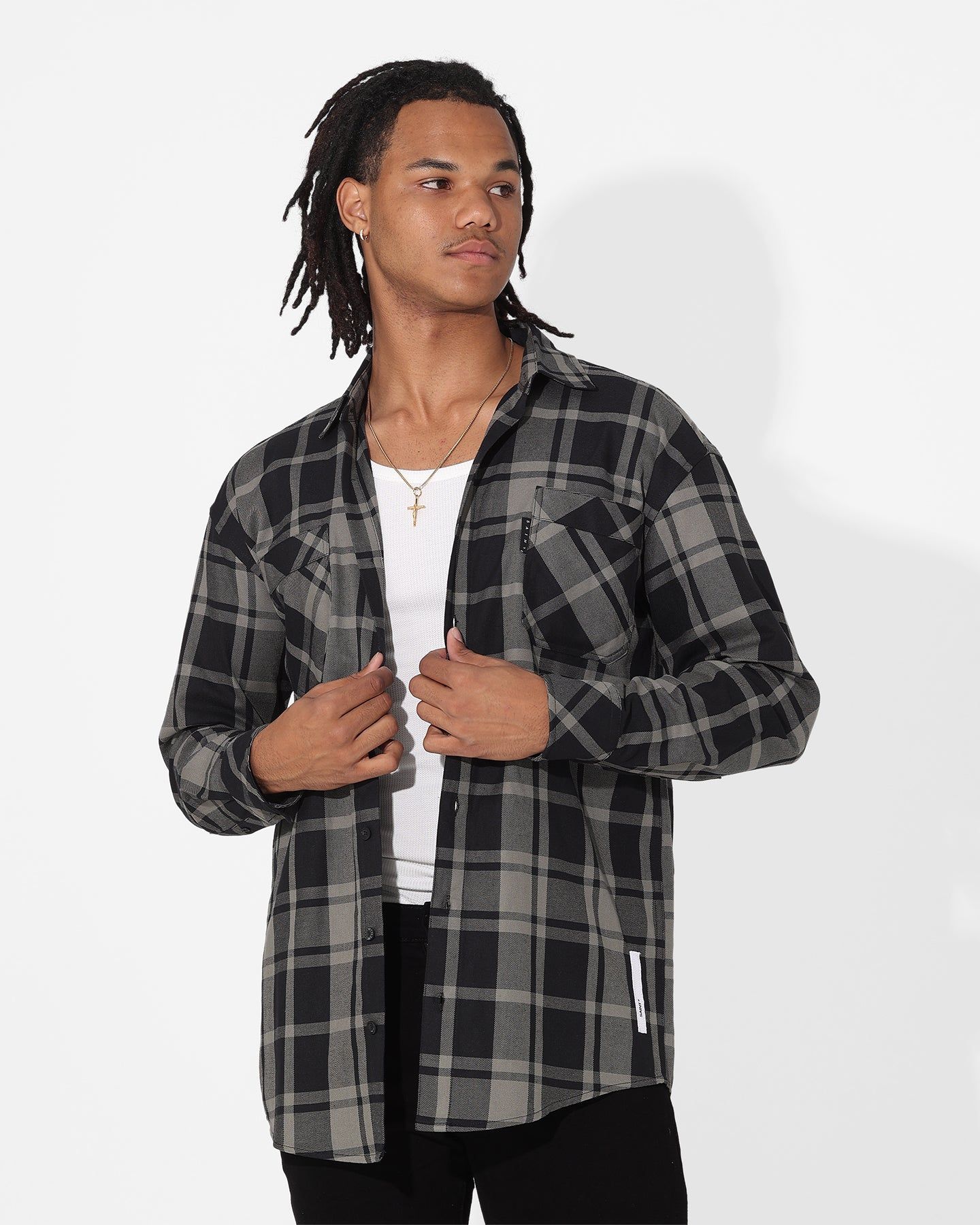 Saint Morta Mulberry Long Sleeve Flannel Shirt Khaki Green sold by Culture Kings
