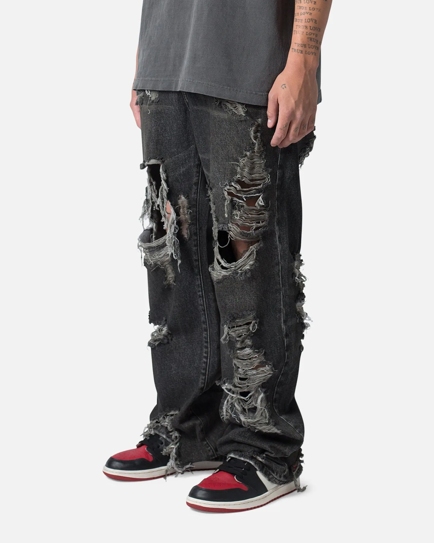 MNML Ultra Baggy Decimated Denin Jeans Black sold by Culture Kings product image thumbnail 2