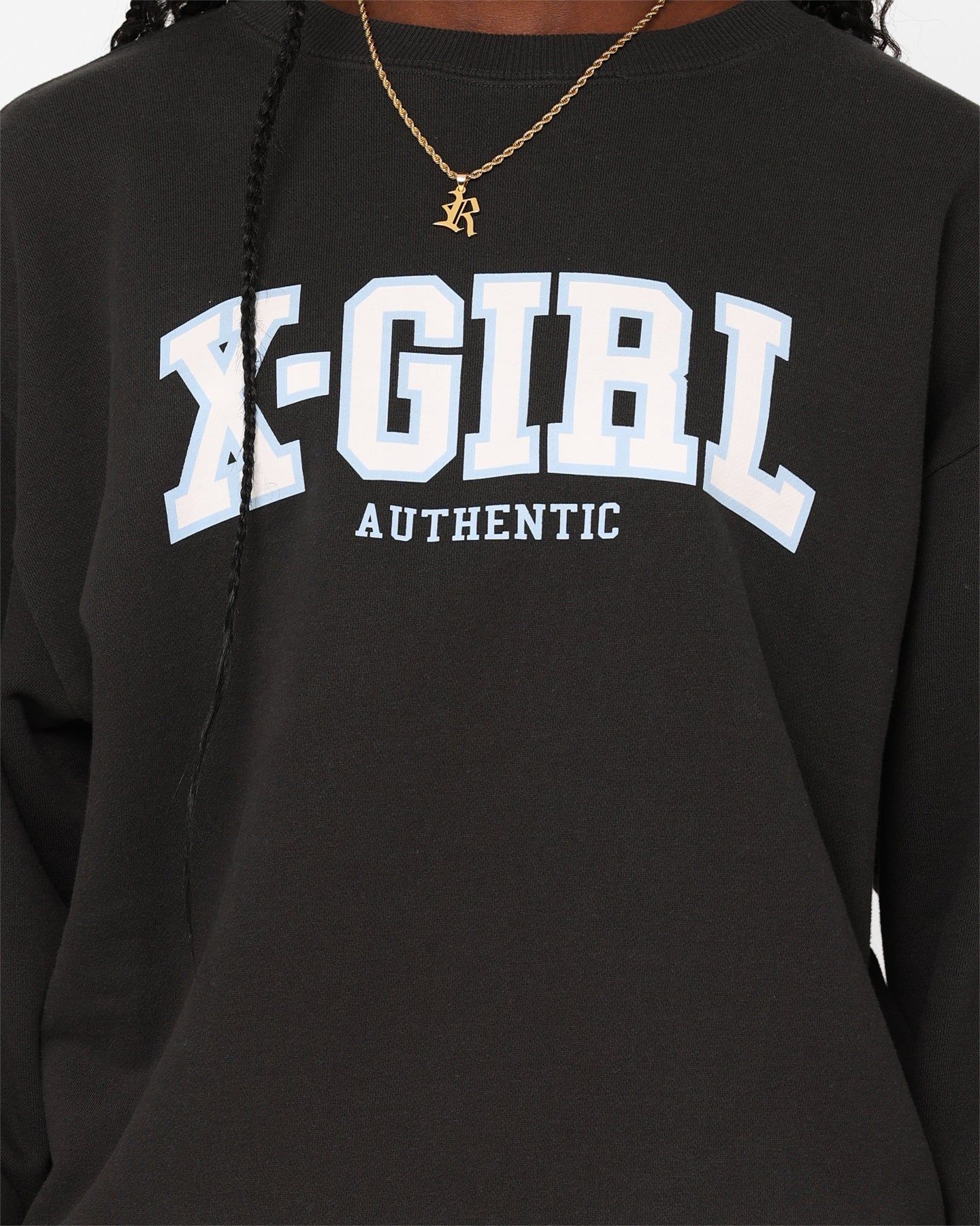 X-Girl Women's College Logo Sweat Crewneck Charcoal sold by Culture Kings product image thumbnail 3