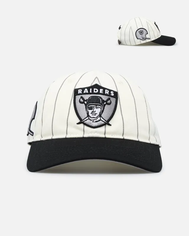 Pro Standard Las Vegas Raiders Pinstripe Classic Dad Hat Strapback Eggshell/Yellow sold by Culture Kings