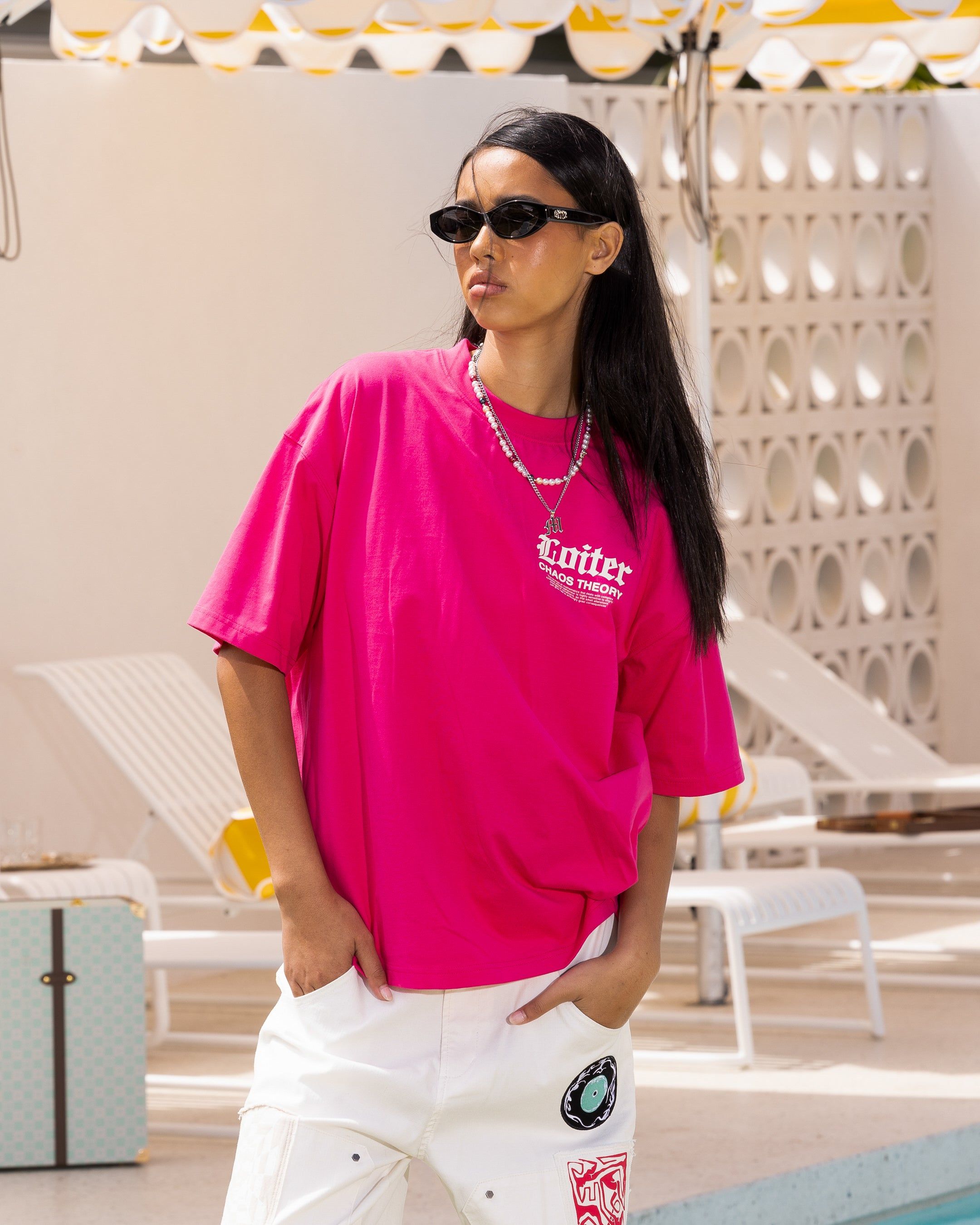 Loiter Chaos Theory T-Shirt Hot Pink sold by Culture Kings product image thumbnail 2