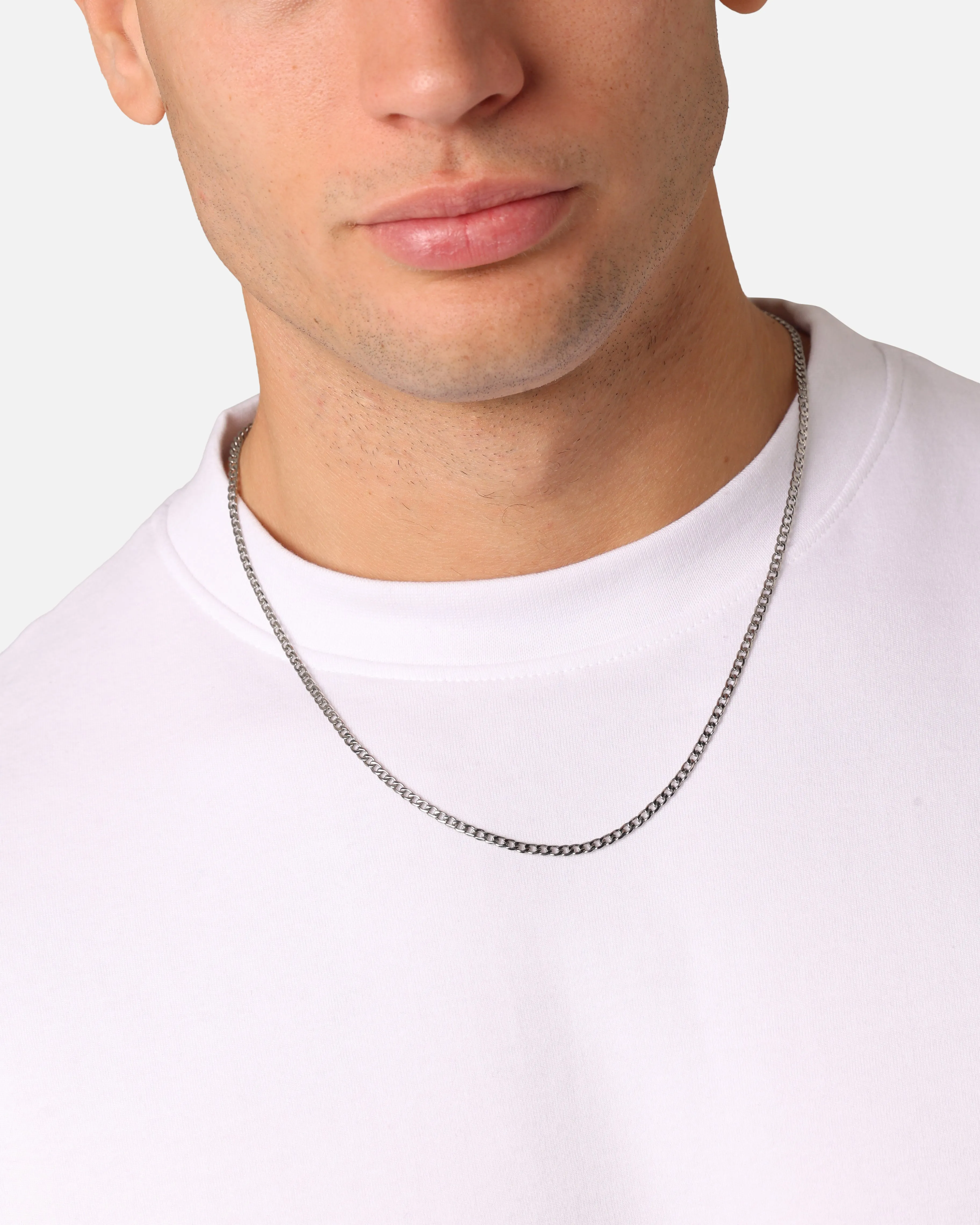 Saint Morta 3mm Smooth Cut Cuban Chain White Gold sold by Culture Kings