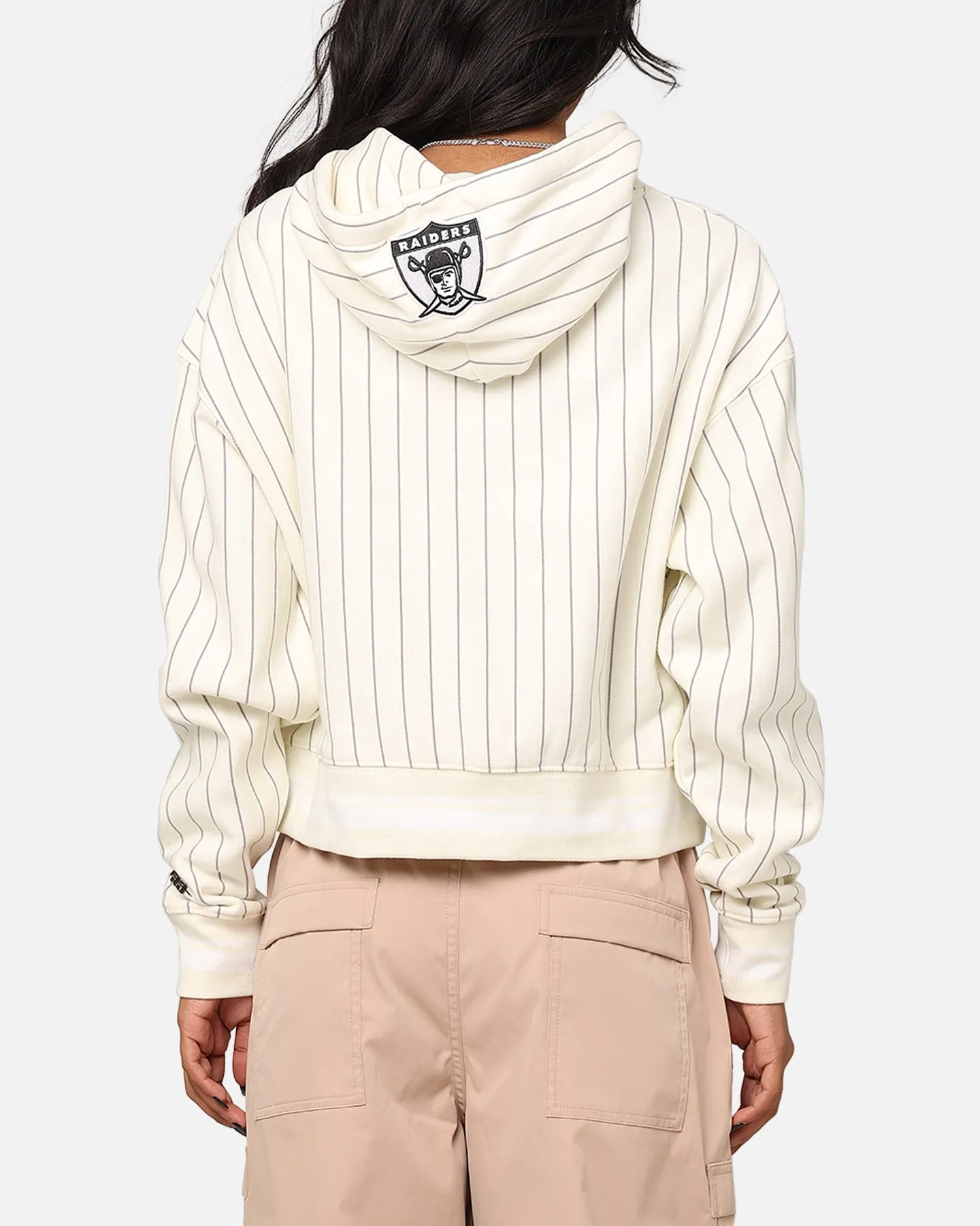 Pro Standard Women's Las Vegas Raiders Fleece Cropped Pullover Hoodie Eggshell/Grey sold by Culture Kings product image thumbnail 3