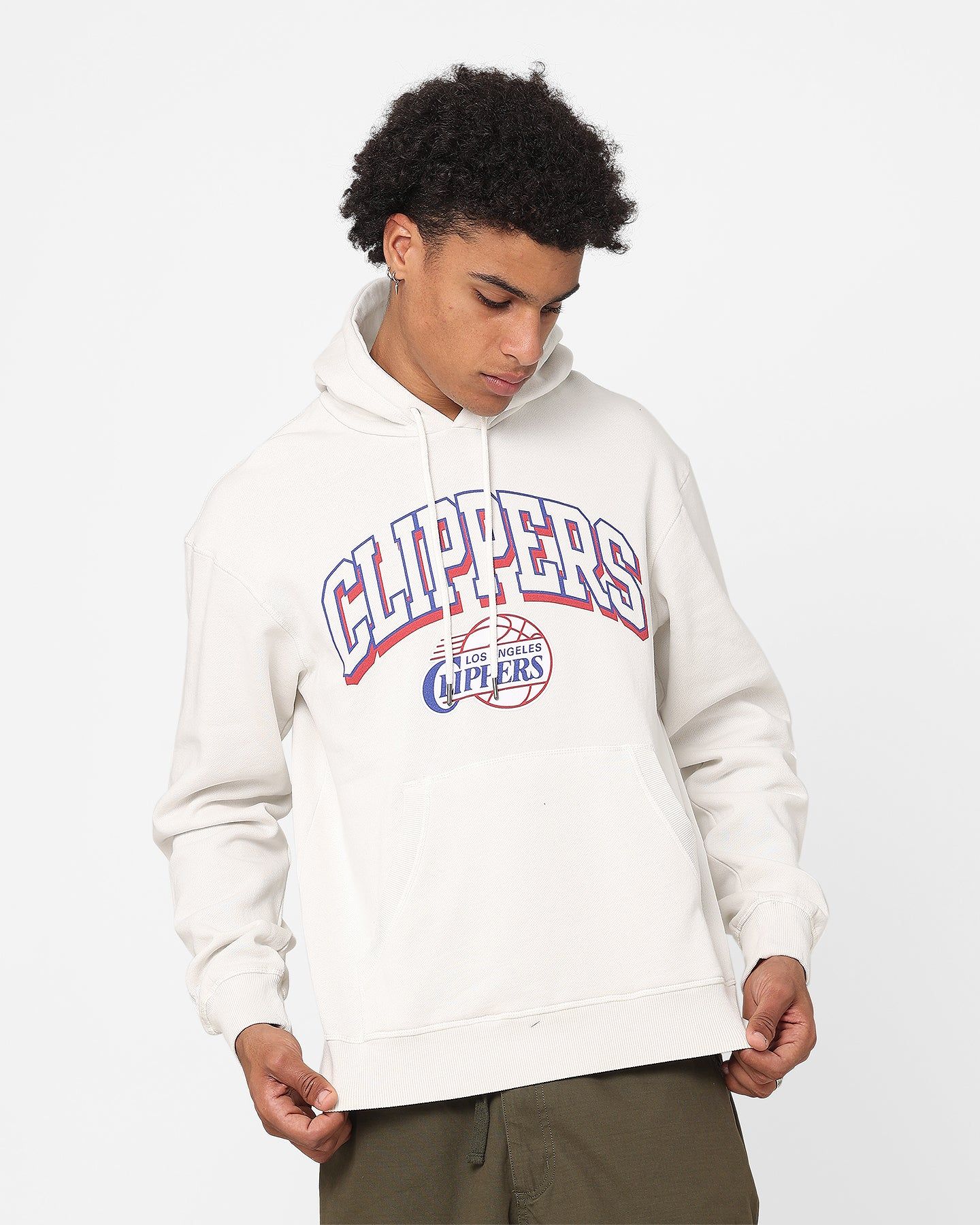 Mitchell & Ness Los Angeles Clippers Vintage Keyline Logo Hoodie Vintage White sold by Culture Kings