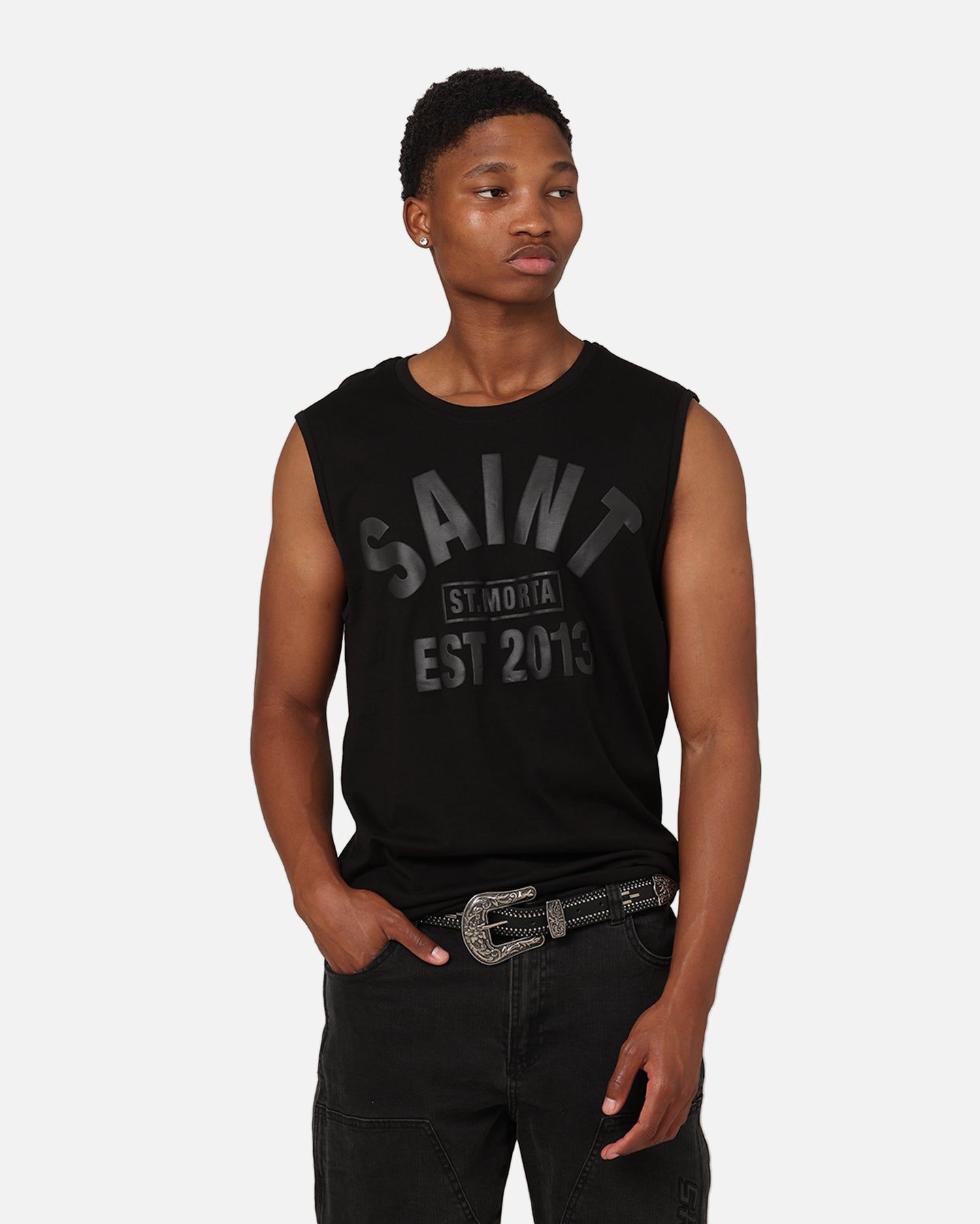 Saint Morta St Morta Muscle T-Shirt Black/Black sold by Culture Kings
