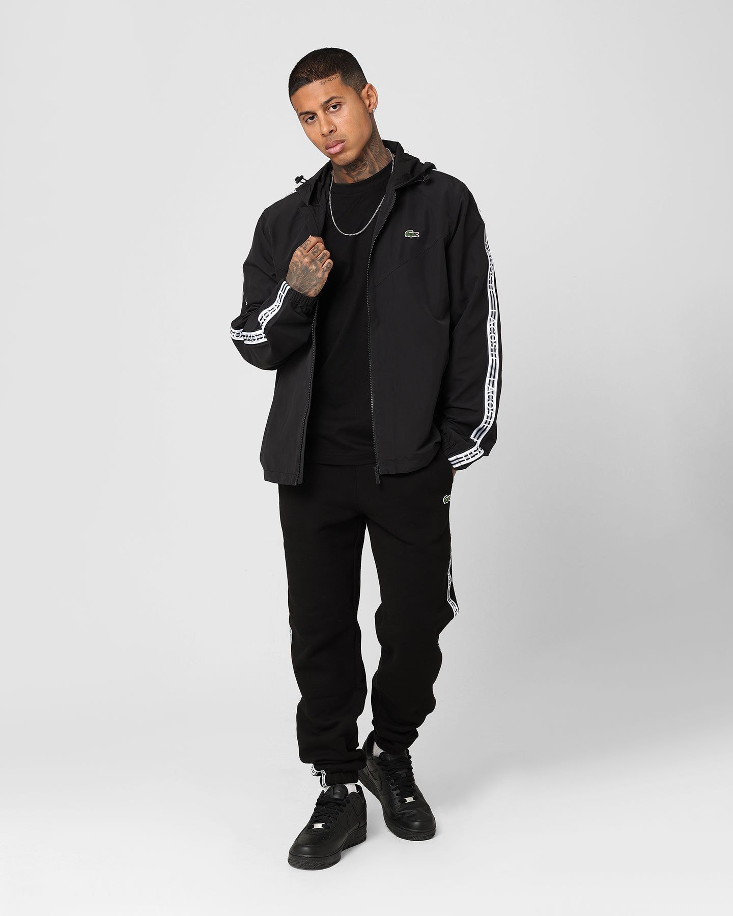 Lacoste Logo Tape Recycled Poly Windbreaker Jacket Black sold by Culture Kings product image thumbnail 2