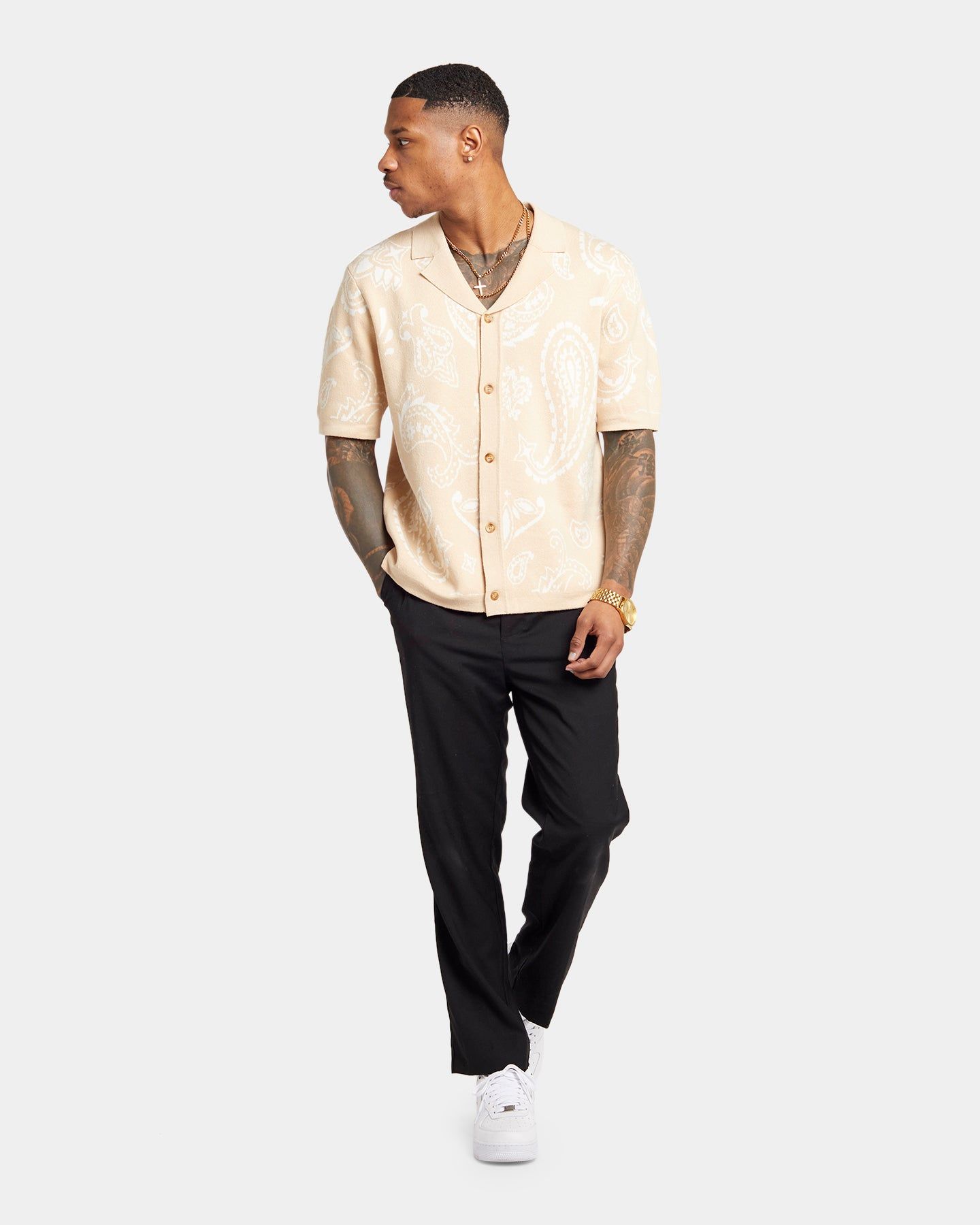 XXIII Ethan Paisley Button Up Shirt Cream sold by Culture Kings product image thumbnail 2