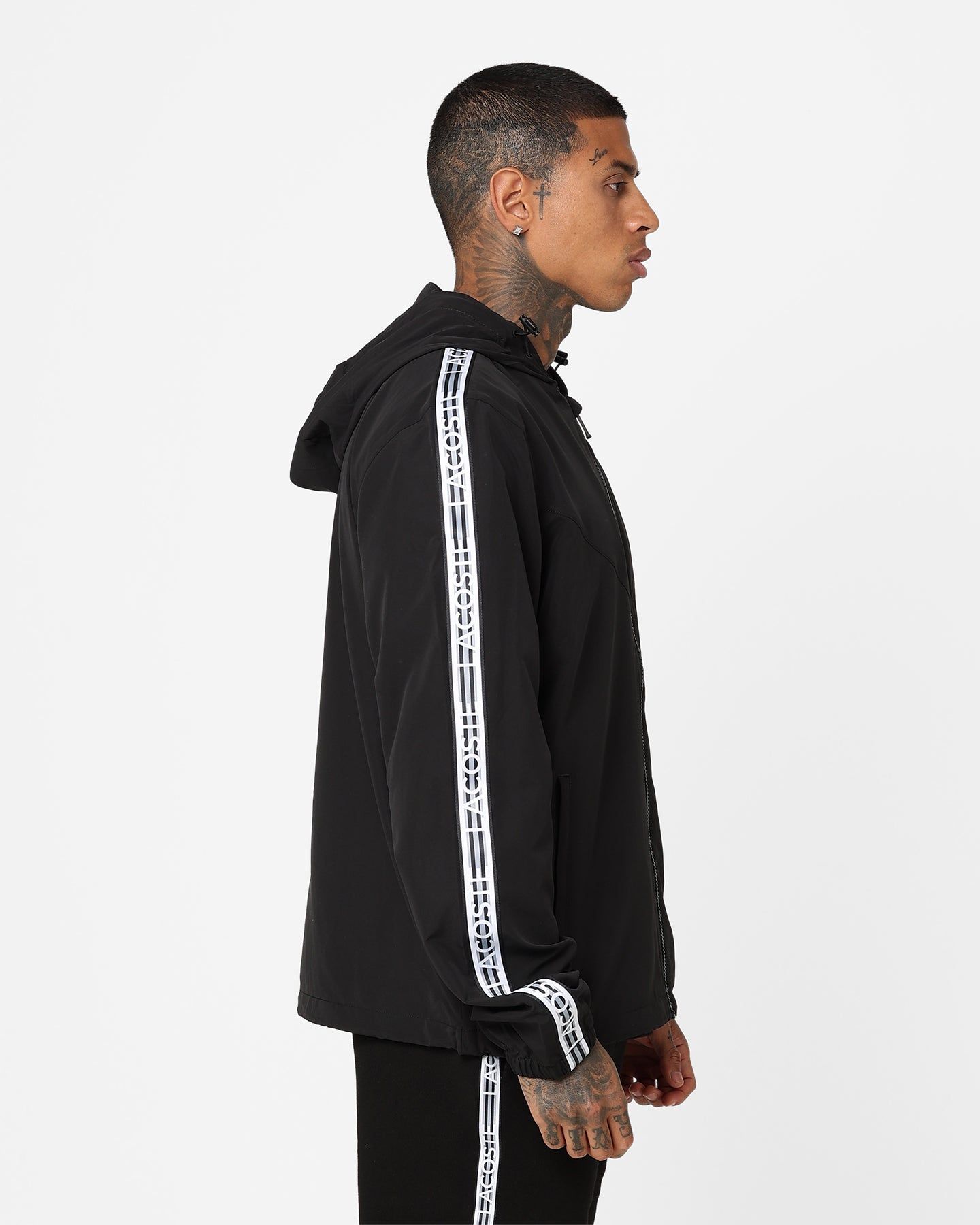 Lacoste Logo Tape Recycled Poly Windbreaker Jacket Black sold by Culture Kings product image thumbnail 5