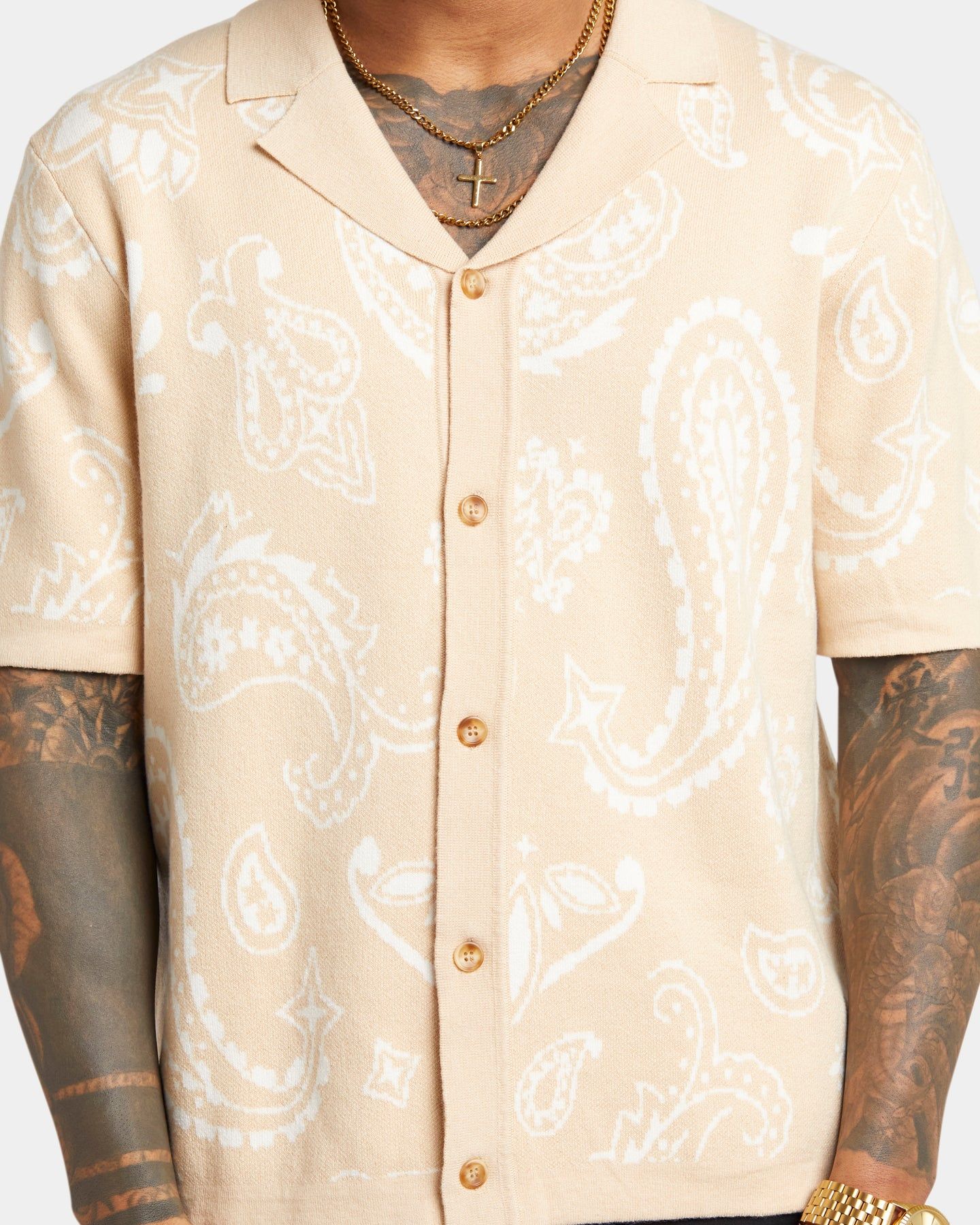 XXIII Ethan Paisley Button Up Shirt Cream sold by Culture Kings product image thumbnail 3