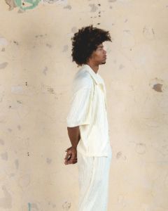 404 Harbour Plisse Button Up Shirt Ecru sold by Culture Kings
