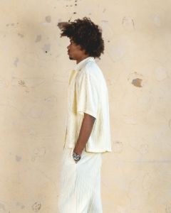 404 Harbour Plisse Button Up Shirt Ecru sold by Culture Kings