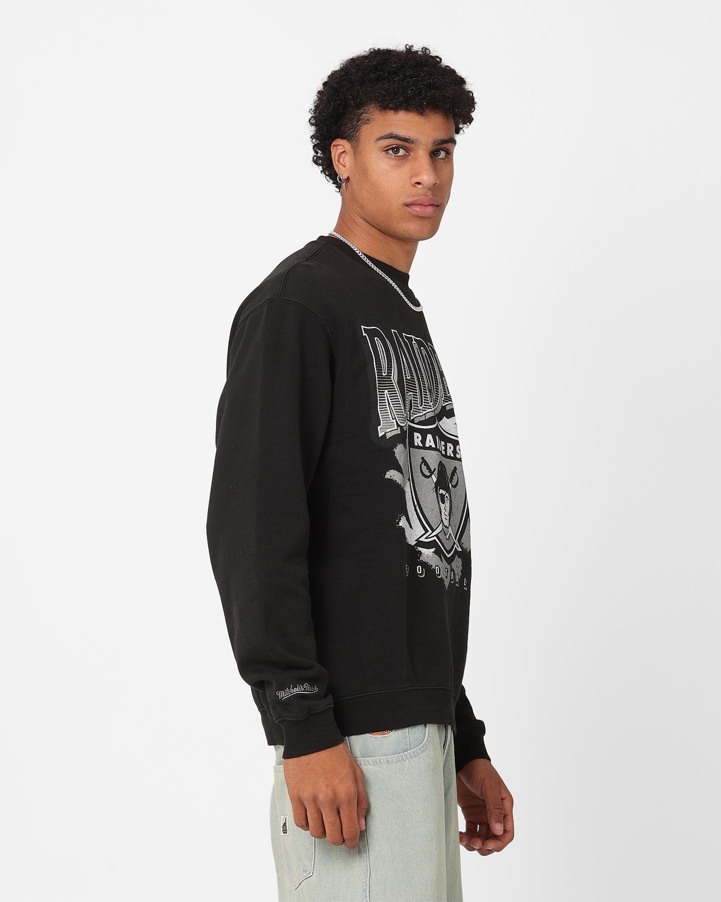 Mitchell & Ness Oakland Raiders Paintbrush Crewneck Faded Black sold by Culture Kings product image thumbnail 3