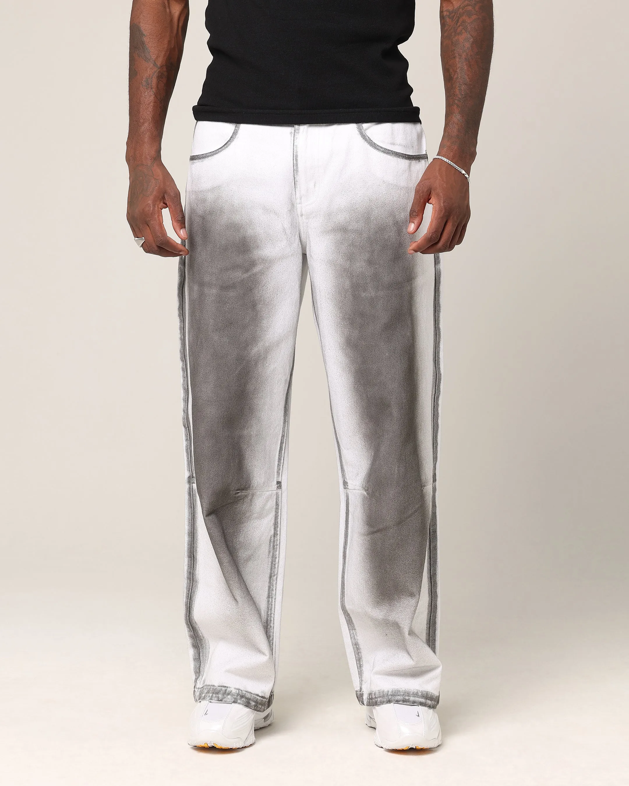 Saint Morta Flux Amplus Jeans White/Black sold by Culture Kings