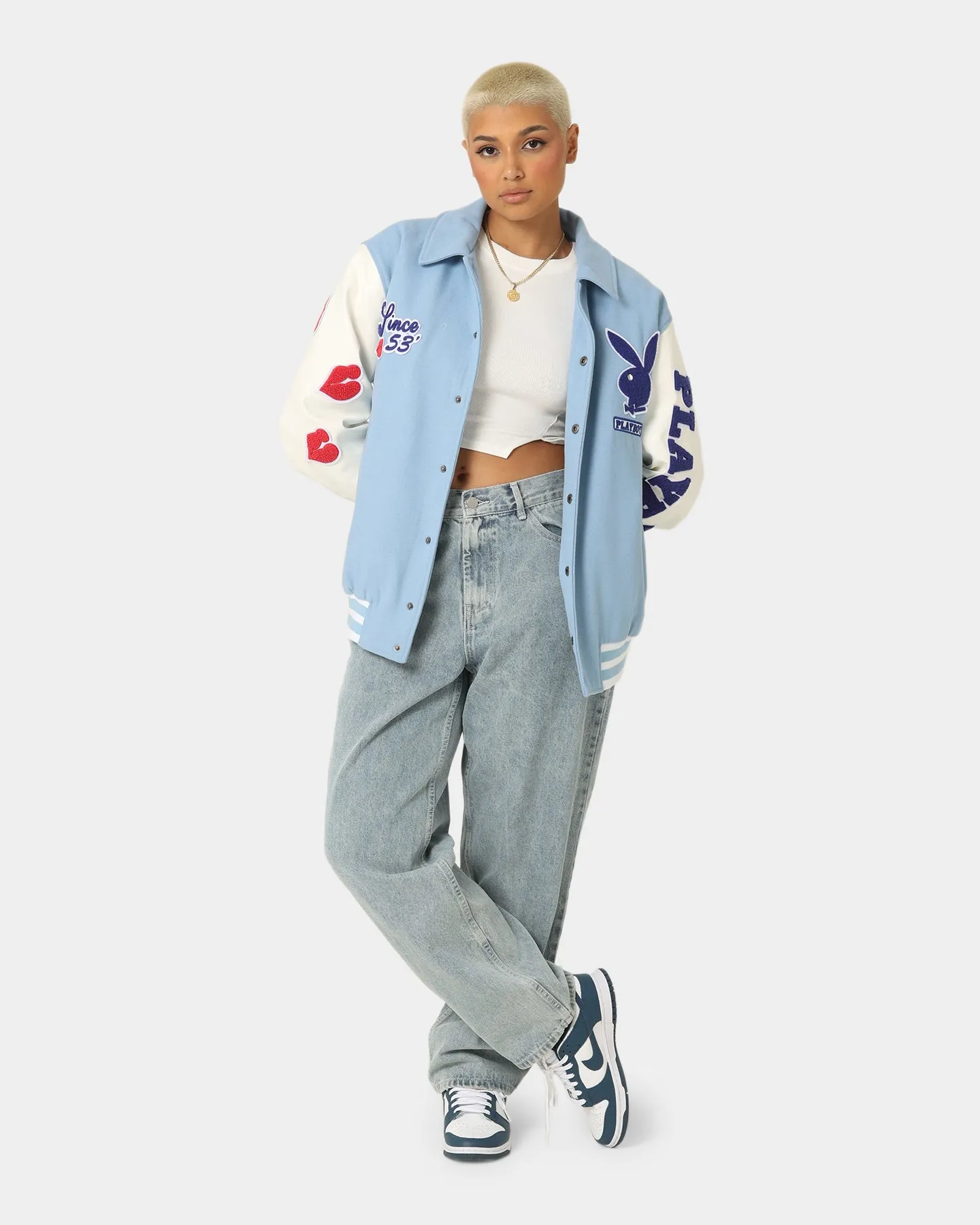 Playboy By CK Team Varsity Jacket Blue/Off White sold by Culture Kings product image thumbnail 5