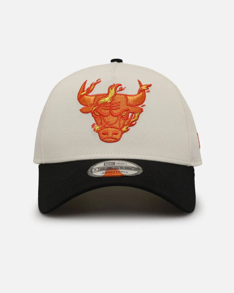 【海外限定】New Era 9FORTY A-frame Chicago Bulls Flame logo New Era Chicago Bulls 'Flame' 9FORTY A-Frame Snapback Chrome