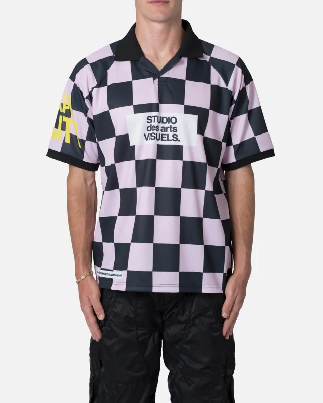 MNML Checkered Polo Shirt Pink sold by Culture Kings