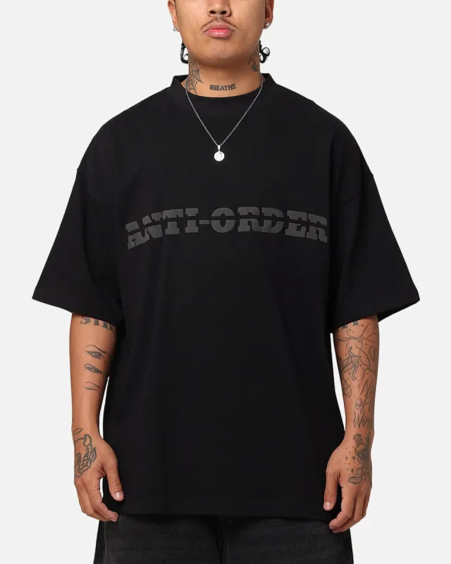 The Anti Order Brail Mock Neck T-Shirt Off  Black/Black sold by Culture Kings