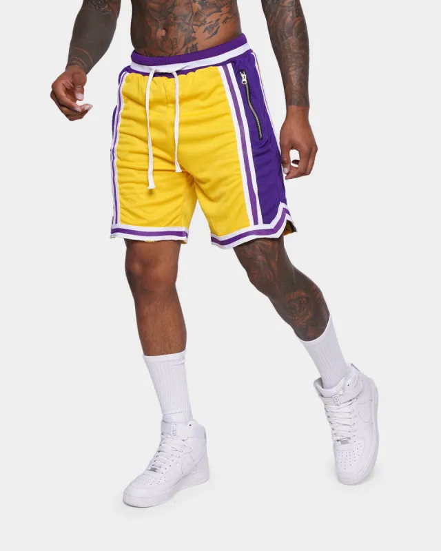 XXIII Alden Mesh Basketball Shorts Yellow/Purple sold by Culture Kings