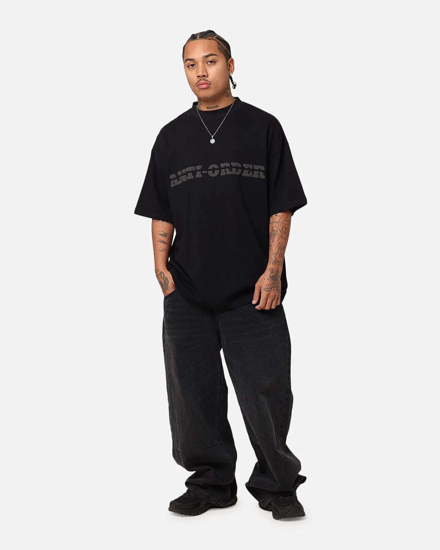 The Anti Order Brail Mock Neck T-Shirt Off Black/Black sold by Culture Kings product image thumbnail 3