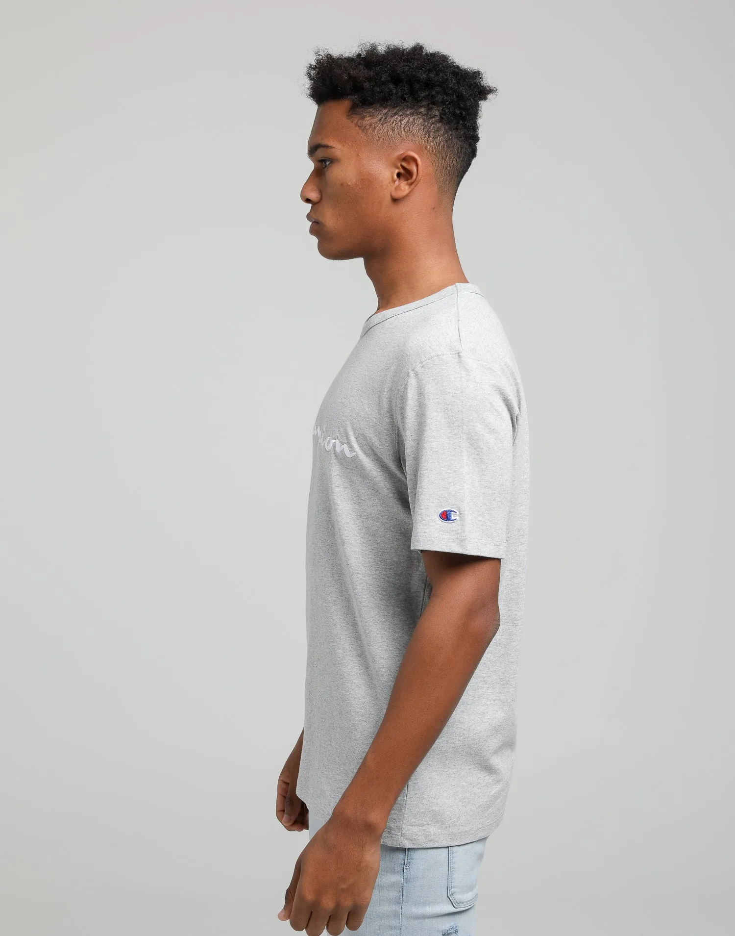 Champion Heritage Script Tee Oxford Heather sold by Culture Kings product image thumbnail 3