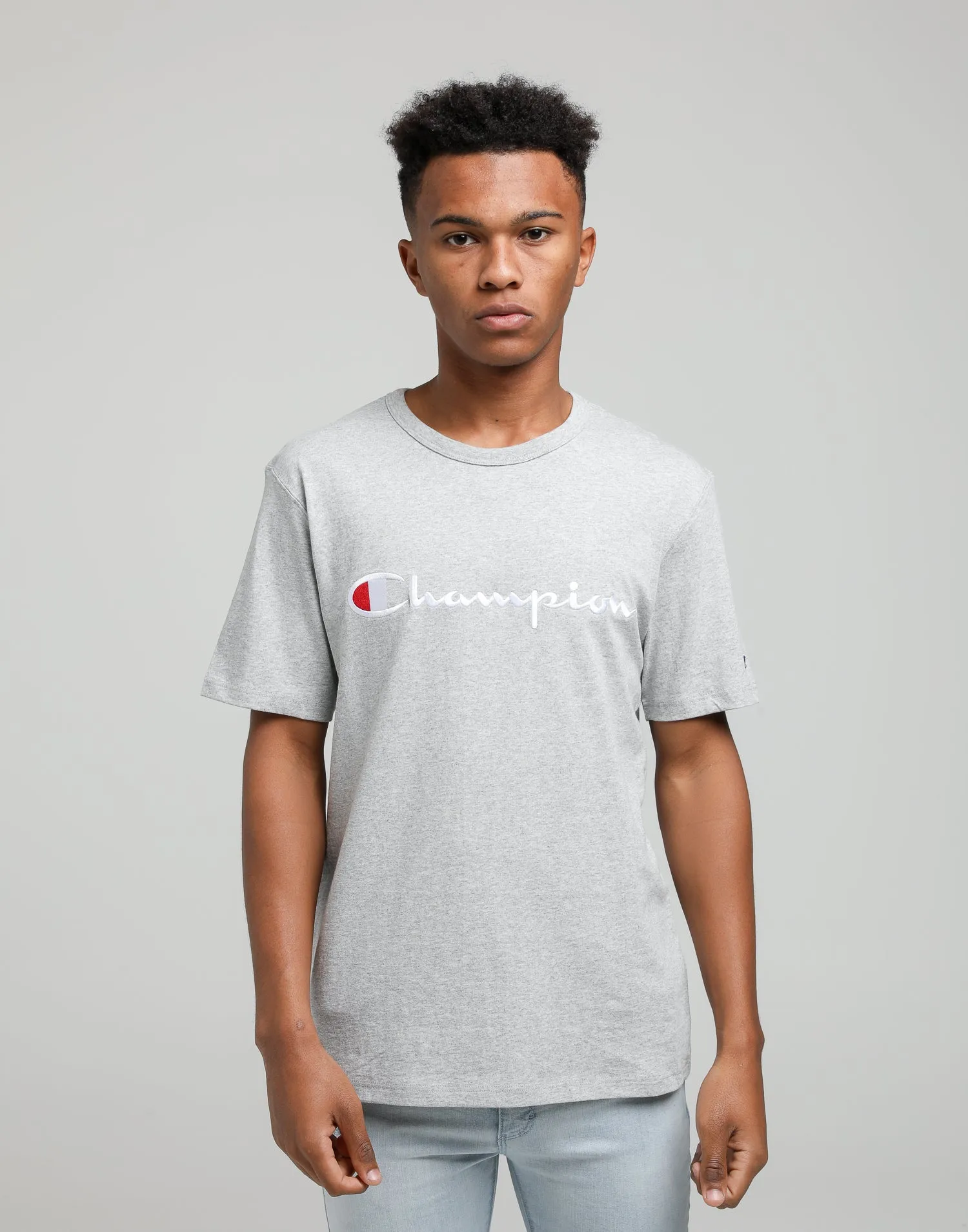Champion Heritage Script Tee Oxford Heather sold by Culture Kings product image thumbnail 5