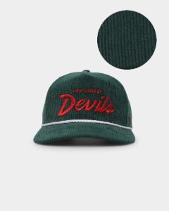 47 Brand New Jersey Devils 'NHL Corduroy Team Script' Corduroy Crossrope '47 Hitch Snapback Dark Green sold by Culture Kings