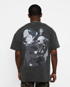 Goat Crew X Naruto Obito Heavyweight Vintage T-Shirt Black Wash sold by Culture Kings
