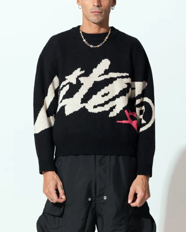 Loiter Spider Knit Sweater Black/White sold by Culture Kings