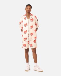 99 Cabana Roaming Hearts Short Sleeve Button Up Shirt Off White/Red sold by Culture Kings