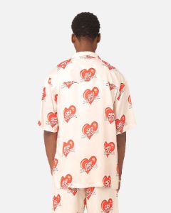 99 Cabana Roaming Hearts Short Sleeve Button Up Shirt Off White/Red sold by Culture Kings