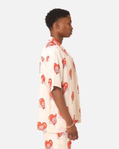 99 Cabana Roaming Hearts Short Sleeve Button Up Shirt Off White/Red sold by Culture Kings
