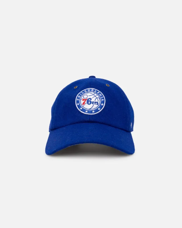47 Brand Philadelphia 76ers Wooly Clean Up Strapback Royal sold by Culture Kings