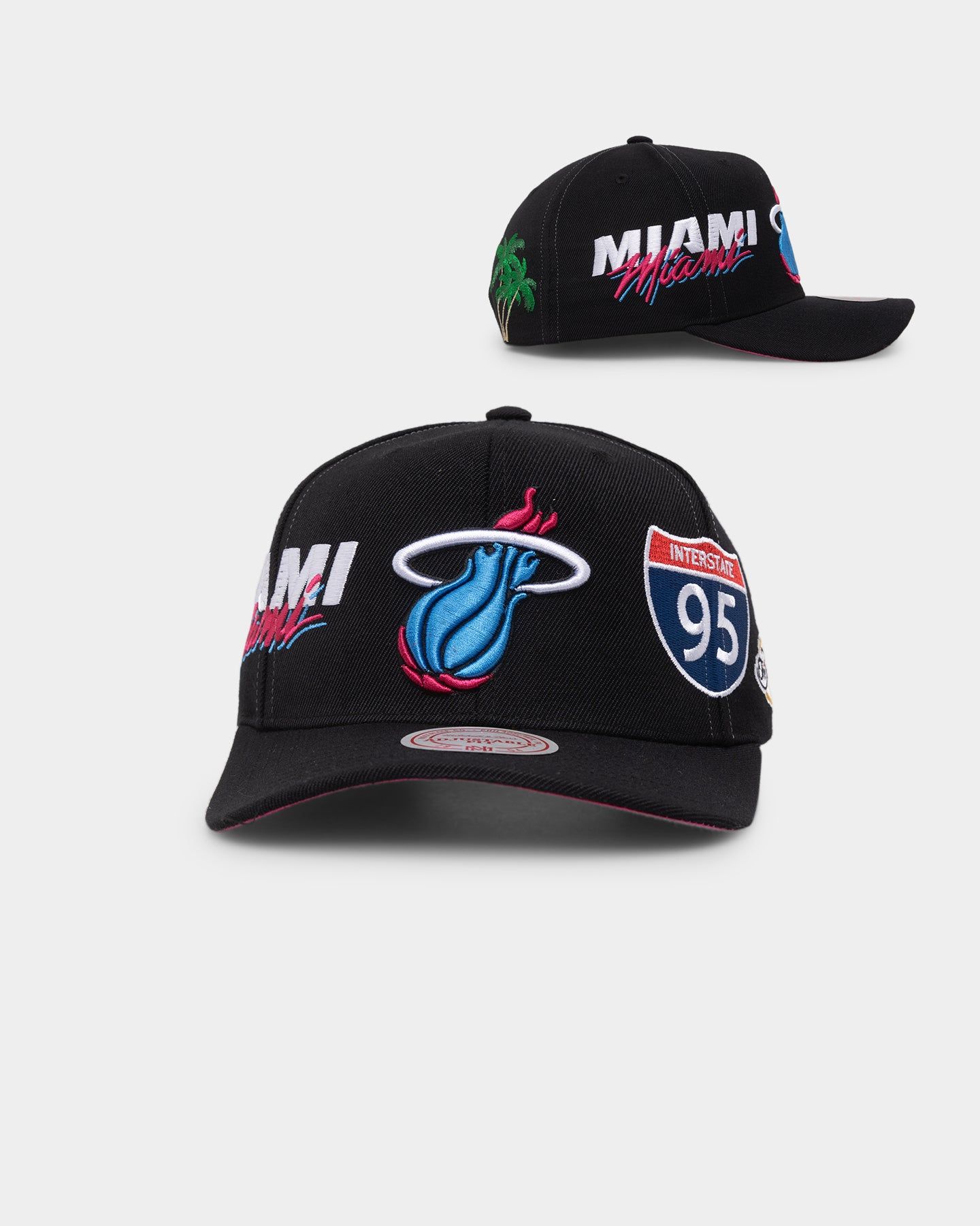 Mitchell & Ness Miami Heat 'Highway' Pro Crown Snapback Black sold by Culture Kings
