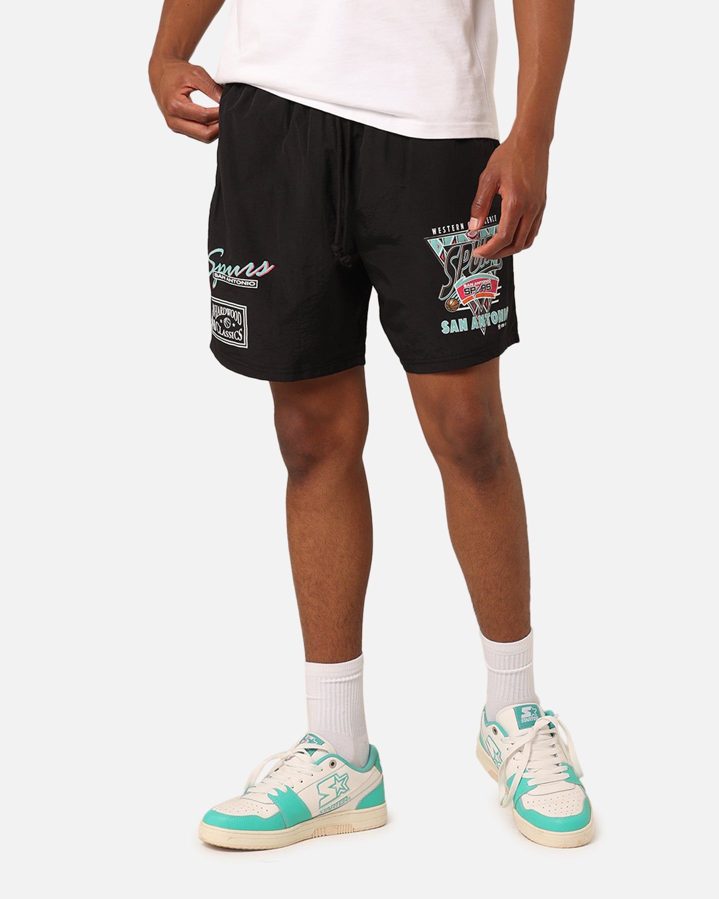 Mitchell & Ness San Antonio Spurs Tri 2.0 Shorts Black sold by Culture Kings